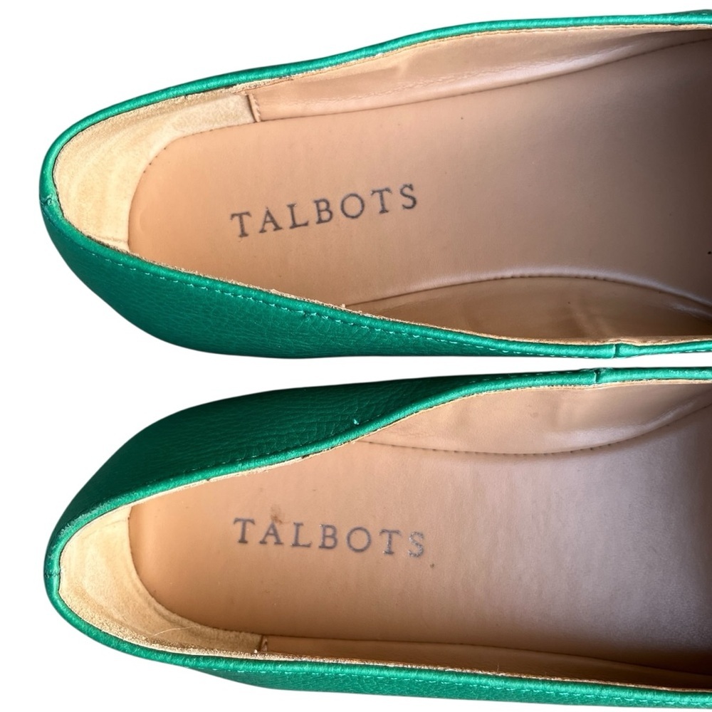 New Talbots Green Leather Francesca Pointed-Toe Slip On Driving Loafers 7 - Picture 4 of 10